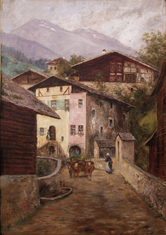 Street in Grins at Arlberg by Richard Lipps
