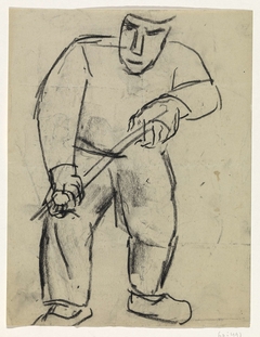 Studieblad met man by Leo Gestel