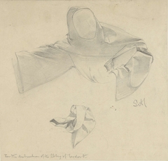 Studies voor de kleding van een vluchtende monnik by Lawrence Alma-Tadema