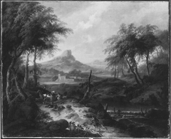 Südliche Berglandschaft mit Jagdstaffage by Maximilian Joseph Schinnagl