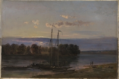 The Elbe at Sunset by Johan Christian Dahl