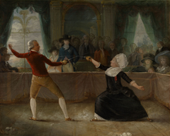 The Fencing-Match between the Chevalier de Saint-George and the Chevalier d'Eon by Alexandre-Auguste Robineau