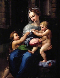 The Holy Family with the Infant Saint John the Baptist by Giulio Romano