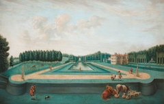 The Long Canal and Gibbs Temple, Hartwell House, Buckinghamshire by after Balthasar Nebot