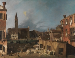 The Stonemason's Yard by Canaletto