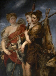 Three Huntresses returning from the Chase by Peter Paul Rubens