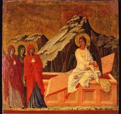 Three Marys at the Tomb / pie donne al sepolcro by Duccio di Buoninsegna