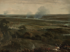 Tocht naar Chatham, 1667, gezien vanaf een heuvel bij Rochester by Willem Schellinks