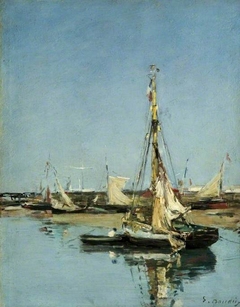 Trouville, the Jetties at Low Tide by Eugène Louis Boudin