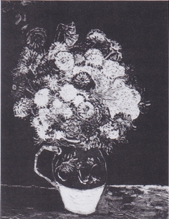 Vase of zinnias by Vincent van Gogh