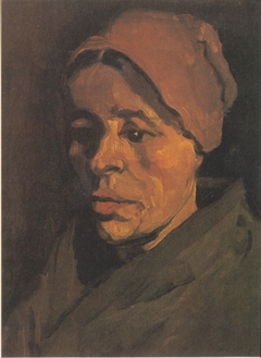 Head of a Peasant Woman with a brownish hood by Vincent van Gogh