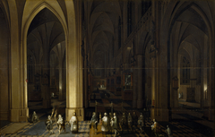 Viaticum inside a church by Frans Francken the Younger