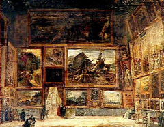 View of the Salon Carré in the Louvre in 1831 by Nicolas Sébastien Maillot