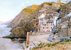 View of the village of Riomaggiore by Telemaco Signorini