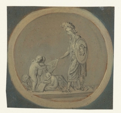 Vignet met Minerva onderwijzend by Unknown Artist