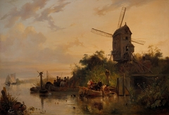 Water Landscape with Mill by Wijnand Nuijen