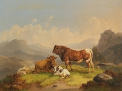 Weidevieh auf der Alm by Wilhelm Melchior