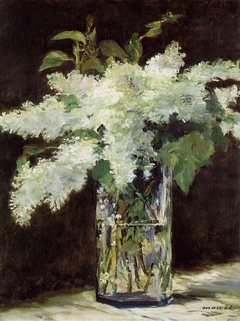 White Lilacs in a Glass Vase by Edouard Manet