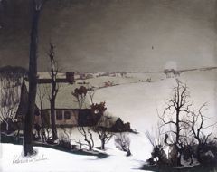 Winter landscape by Valerius de Saedeleer