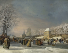 Women’s Skating Competition on the Stadsgracht in Leeuwarden, 21 January 1809 by Nicolaas Baur