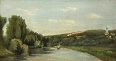 Yacht sur la Riviere by Stanislas Lépine