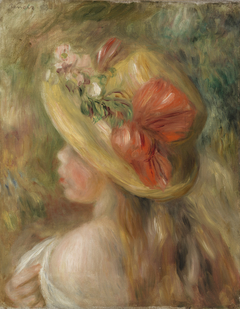 Young Girl with Hat (Jeune fille au chapeau) by Auguste Renoir