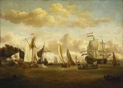 A Dutch Yacht on the River Y by Abraham Storck