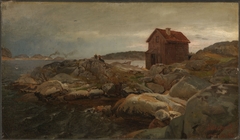 A Fisherman's Home, Lillesand by Hans Gude