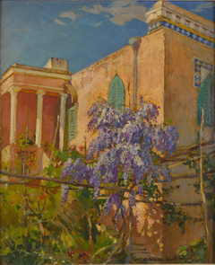 A House with Flowering Trees along the Amalfi Coast of Italy by Constantin Westchiloff