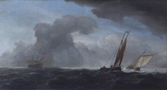 A Kaag before a Strong Breeze by studio of Willem van der Velde the younger