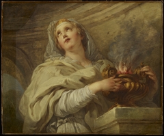 A Vestal Virgin Tending Fire by François Lemoyne