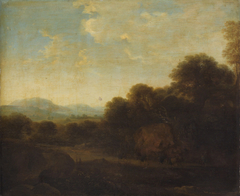 Abendlandschaft mit Maultieren by Petrus van Hattich