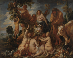 Achelous Defeated by Hercules. The Origin of the Cornucopia. (Allegory of Fruitfulness) by Jacob Jordaens