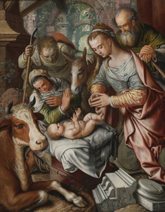 Adoration of the shepherds, dated 1564 by Joachim Beuckelaer