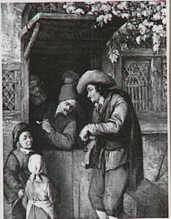 An Itinerant Hurdy-Gurdy Player by the Door of a House by Adriaen van Ostade