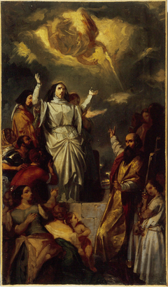 Apothéose de sainte Geneviève, esquisse pour le tableau de l'église Notre-Dame-de-Lorette by Eugène Devéria