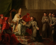 Aprobación de la regla franciscana por el papa Inocencio III by Antonio Carnicero