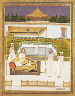 Awadh Sultan Asaf-ud-daulah in a garden by Nidha Mal