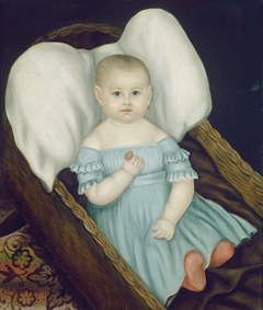 Baby in Wicker Basket by Joseph Whiting Stock