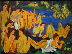 Bathers at Moritzburg by Ernst Ludwig Kirchner