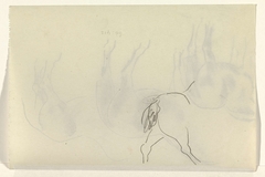 Blad met schets van een paard by Leo Gestel