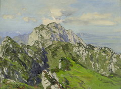 Blick auf die Benediktenwand von Süden by Leopold Otto Strützel