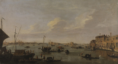 Blick auf die venezianische Lagune mit den Inseln San Michele und San Cristoforo by Francesco Tironi