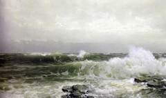 Breakers at Beaver Tail, Narragansett Bay by William Trost Richards