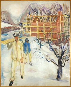 Building Workers in Snow by Edvard Munch