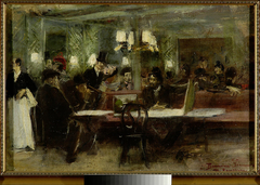 Café in Paris by Stanisław Dębicki