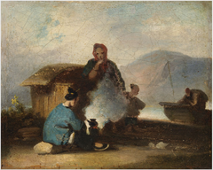 Chinese Scene, Women Making Tea by George Chinnery