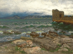 Coastal Landscape with an Old Tower by Julius Runge