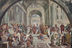 Copy after Rafael: The school of Athens by Jens Adolf Jerichau