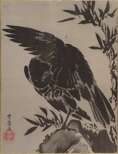 Crow on a Rock by Kawanabe Kyōsai